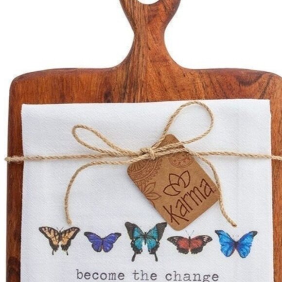 Other - Tea Towel W/Cutting Board, Butterfly